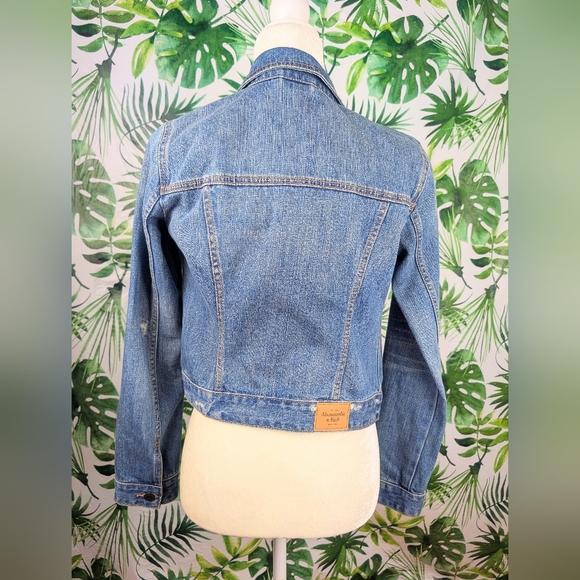Abercrombie & Fitch Distressed Denim Jean Jacket (Size: Small) 1lb 5.2oz - Picture 4 of 12